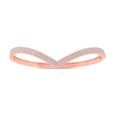 0.92ct 14k Rose Gold Diamond Pave Bangle